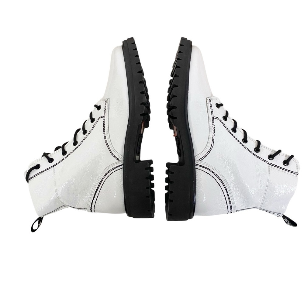 New! Paul Green White Combat Patent Boots Moto - Picture 2 of 7
